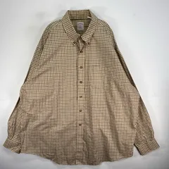 古着 ブルックスブラザーズ Brooks Brothers 長袖シャツ チェック 胸ポケ ボタンダウン 2XL  ベージュ系 マルチカラー メンズ