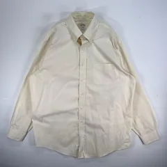 古着 ブルックスブラザーズ Brooks Brothers 長袖シャツ 胸ポケ 346 ボタンダウン L  イエロー系 無地 メンズ