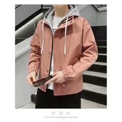 再入荷 ジャケット メンズ 長袖 フード付き ライトアウター コート トップス 重ね着風 おしゃれ かっこいい【】