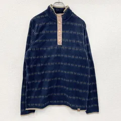 古着 used　LIV OUTDOOR　ハーフボタンフリースプルオーバー　シンチラスナップTタイプ　紺　ネイビー　Lサイズ