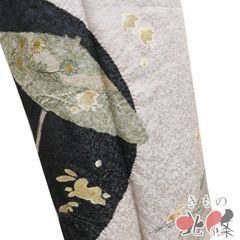 付下げ 付け下げ 訪問着 着物 中古 正絹 袷 縞模様 丸模様 刺繍 白鼠色 鼠色 多色 身丈163cm 裄68.5cm L きもの北條 A1204-9 付下げ 付け下げ 訪問着 着物 中古 正絹 袷 縞模様 丸模様 刺繍 白鼠色