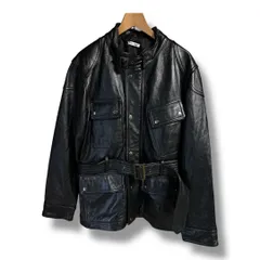 Real Thing リアルシング レザーモーター サイクルジャケット 牛革 カウレザー レザージャケット アウター 上着 ベルト付き メンズ ブラック サイズ38 秋 久喜倉庫店 44 No.K 1651Yのサムネイル