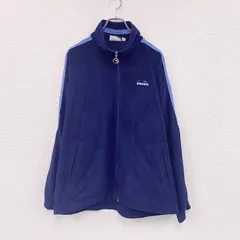 古着 used　～90s　diadora　ディアドラ　トラックジャケット/ベロアジャージ　ヴィンテージ　紺　ネイビー　44サイズのサムネイル