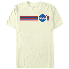 アニメキャラクター メンズ トップス Tシャツ ロゴ グラフィック Licensed Character Mens NASA Stripes Logo Graphic Tee Natural ストライプ