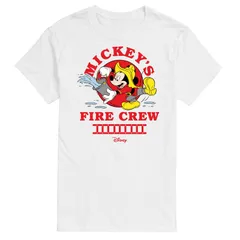 ディズニー メンズ トップス Tシャツ グラフィック Disneys Mickey Mouse Mens Fire Crew Graphic Tee White ホワイト