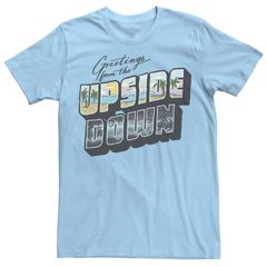 애니메이션 캐릭터 맨즈 탑스 T셔츠 다운 그래픽 Licensed Character Menstranger Things Greetings From The Upside Down Graphic Tee Light Blue 블루