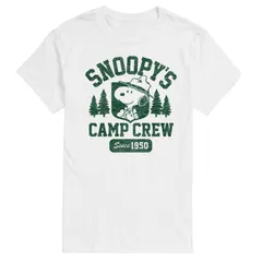 アニメキャラクター メンズ トップス Tシャツ グラフィック Licensed Character Mens Peanutsnoopys Camp Crew Graphic Tee White ホワイト