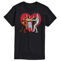 アニメキャラクター メンズ トップス Tシャツ グラフィック Licensed Character Mens Wizard Of Oz Grouphoto Heart Graphic Tee Black ブラック