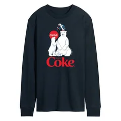 アニメキャラクター メンズ トップス Tシャツ グラフィック Licensed Character Mens CocaCola Polar Bears Long Sleeve Graphic Tee Navy ネイビー