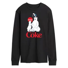 アニメキャラクター メンズ トップス Tシャツ グラフィック Licensed Character Mens CocaCola Polar Bears Long Sleeve Graphic Tee Black ブラック