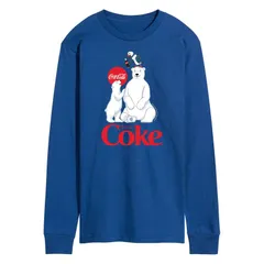 アニメキャラクター メンズ トップス Tシャツ グラフィック Licensed Character Mens CocaCola Polar Bears Long Sleeve Graphic Tee Blue ブルー