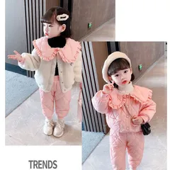 再入荷 キッズ ジャケット コート パンツ 上下セット セットアップ ボア 子供 子供服 女の子 ガールズ 子ども リバーシブル 長袖 長ズボン カジュアル 冬服 秋冬 あったか 保温 防寒服 韓国