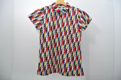 中古 レディース ジャックバニー Jack Bunny!! 半袖ポロシャツ 1(M) 紺×赤×黄色 訳あり 総柄