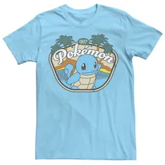 アニメキャラクター メンズ トップス Tシャツ グラフィック Licensed Character Mens Pokemon Beach Mode Squirtle Graphic Tee Light Blue ブルー