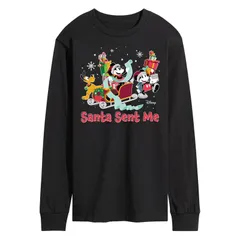 ディズニー メンズ トップス Tシャツ グラフィック Disneys Mickey Mouse Friends Mensanta Sent Me Long Sleeve Graphic Tee Black ブラック