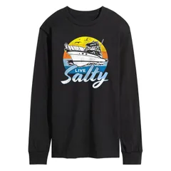 アニメキャラクター メンズ トップス Tシャツ グラフィック Licensed Character Mens Live Salty Long Sleeve Graphic Tee Black ブラック