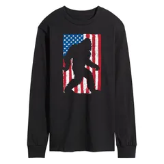 アニメキャラクター メンズ トップス Tシャツ グラフィック Licensed Character Mensasquatch Flag Long Sleeve Graphic Tee Black ブラック