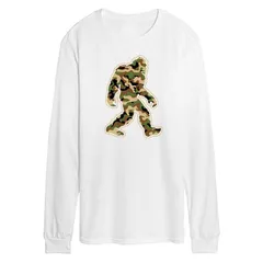 アニメキャラクター メンズ トップス Tシャツ グラフィック Licensed Character Mensasquatch Camo Long Sleeve Graphic Tee White ホワイト