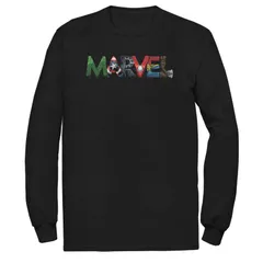 マーベル メンズ トップス Tシャツ トール ロゴ グラフィック Big Tall Marvelogo Avengers Elements Long Sleeve Graphic Tee Black ブラック