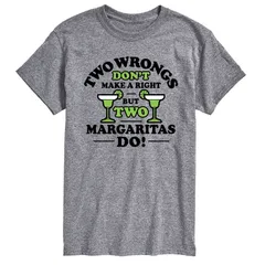 アニメキャラクター メンズ トップス Tシャツ グラフィック Licensed Character Mens Two Wrongs Right Margaritas Graphic Tee Gray グレー