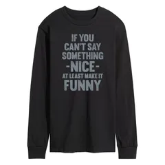 アニメキャラクター メンズ トップス Tシャツ Licensed Character Mens If You Cant Say Something Nice Long Sleeve Tee Black ブラック