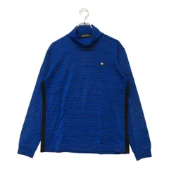 中古 メンズ ルコックスポルティフ le coq sportif 長袖シャツ L 青×黒 ブルー ボーダー タートルネック