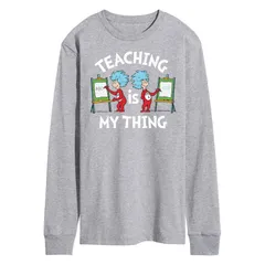 アニメキャラクター メンズ トップス Tシャツ Licensed Character Mens Dr Seuss Teaching Is My Thing Long Sleeve Gray グレー