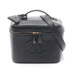シャネル CHANEL ハンドバッグ ココマーク ブラック レザー ココマーク バニティ 2wayショルダー レディース Used A
