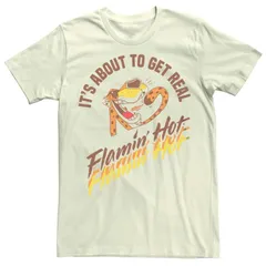アニメキャラクター メンズ トップス Tシャツ Licensed Character Mens Cheetos Flamin Hot Get Real Tee Natural