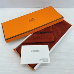 ■ HERMES ハンドタオル ブラウン系 30×30㎝ 未使用品 箱付き ■