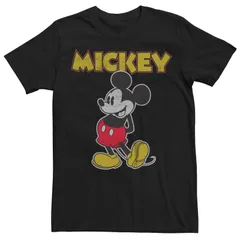 アニメキャラクター メンズ トップス Tシャツ Licensed Character Mens Disneys Happy Mickey Mouse Tee Black ブラック