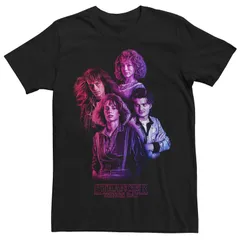 アニメキャラクター メンズ トップス Tシャツ LICENSED CHARACTER Menstranger Things Gradient Group Tee Black ブラック