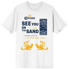 アニメキャラクター メンズ トップス Tシャツ Licensed Character Mens Corona See You On The Sand Tee White ホワイト