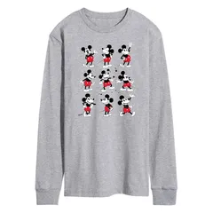 ディズニー メンズ トップス Tシャツ Mens Disneys Mickey Poses Tee Gray グレー