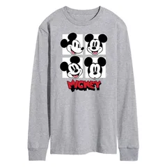 ディズニー メンズ トップス Tシャツ Mens Disneys Mickey Grid Tee Gray グレー