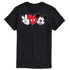 ディズニー メンズ トップス Tシャツ グラフィック Disneys Mickey Mouse Mens Peace Love Mickey Graphic Tee Black ブラック