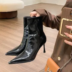 再入荷 ショートブーティ ショートブーツ ハイヒール ショートブーツ PUレザー レディース 歩きやすい ジョッキーブーツ 美脚 防寒 おしゃれ ブーツ 履きやすい 痛くない 疲れない