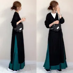 再入荷 ワンピース セットアップ レディース 春 秋 長袖 ロング ワンピース スカート セットアップ マキシ丈 ワンピ ロング ワンピース Vネック 秋 冬 通勤着 可愛い 秋服 ゆったり 体型カバー 2点セット