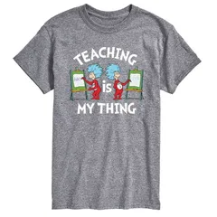 アニメキャラクター メンズ トップス Tシャツ Licensed Character Mens Dr Seuss Teaching Is My Thing Tee Gray グレー