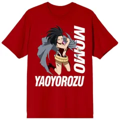 アニメキャラクター メンズ トップス Tシャツ Licensed Character Mens My Hero Academia Momo Yaoyorozu Tee Red レッド