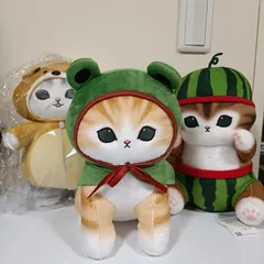 mofusand モフサンド　カエルにゃんBIGぬいぐるみ【タグ無し】　フルーツにゃんBIGぬいぐるみ スイカ　あったかパジャマにゃん