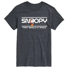 アニメキャラクター メンズ トップス Tシャツ Licensed Character Mens Peanutsnoopy Space Tee Gray グレー