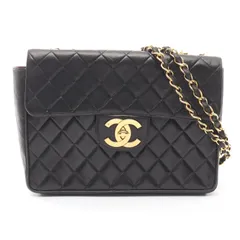 シャネル CHANEL ショルダーバッグ デカマトラッセ30 シングルフラップ ブラック ラムスキン（羊革） デカマトラッセ チェーンショルダー レディース Used B