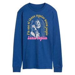 애니메이션 캐릭터 맨즈 탑스 T셔츠 Licensed Character Mens Janis Joplin Weird People Long Sleeve Tee Blue 블루