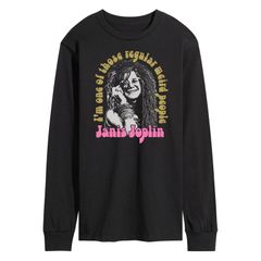 애니메이션 캐릭터 맨즈 탑스 T셔츠 Licensed Character Mens Janis Joplin Weird People Long Sleeve Tee Black 블랙