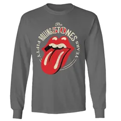 アニメキャラクター メンズ トップス Tシャツ ロゴ Licensed Character Mens Rolling Stones 50th Logo Long Sleeve Charcoal チャコール