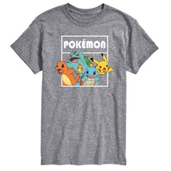 アニメキャラクター メンズ トップス Tシャツ Licensed Character Mens Pokemon Team Tee Grey グレー