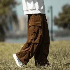 再入荷 ズボン コーデュロイパンツ カーゴパンツ ２type選択可 ロングパンツ メンズ オーバーサイズ ワイドパンツ リラックスパンツ ガウチョパンツ スウェットパンツ スポーツパンツ アウトドア 調整紐 ウエストゴム 人気 無地 春服 秋服 冬服【】