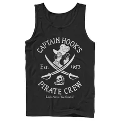 ディズニー メンズ トップス Tシャツ キャップ Disneys Peter Pan Captain Hooks Mens Pirate Crew Tank Top Black ブラックのサムネイル
