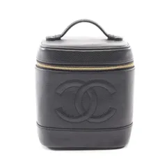 シャネル CHANEL ハンドバッグ ココマーク ブラック レザー ココマーク 縦型バニティ レディース Used A